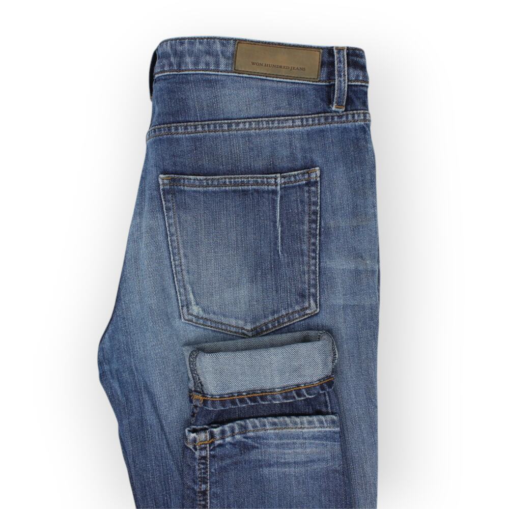 Won Hundred Jeans 32 JESSIE HiRise Skinny Ankle Vintage Washed Blue